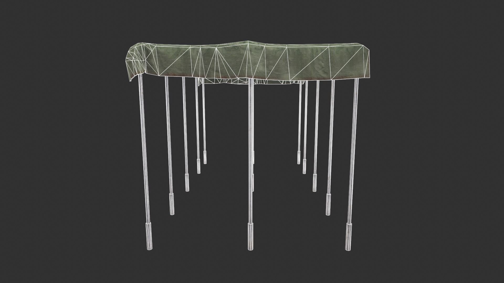 Canopy table with cloth Low-poly 3D model_8