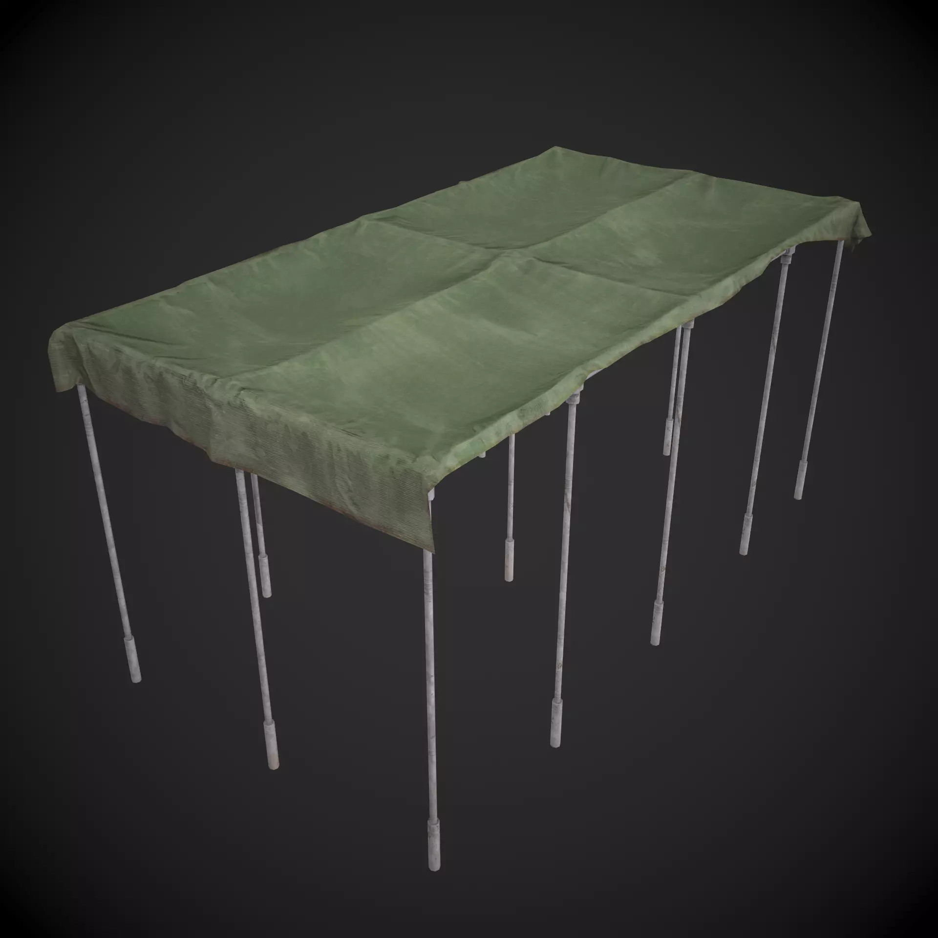 Canopy table with cloth Low-poly 3D model_0