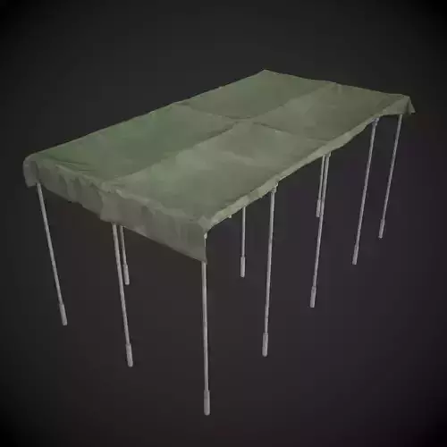 Canopy table with cloth Low-poly 3D model
