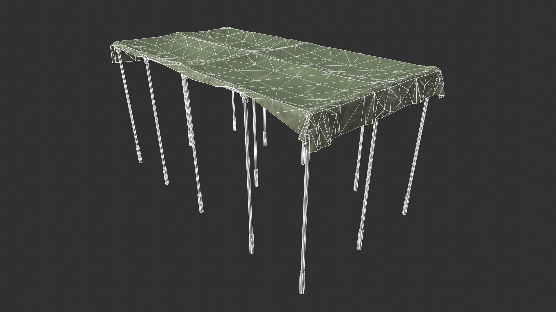 Canopy table with cloth Low-poly 3D model_4
