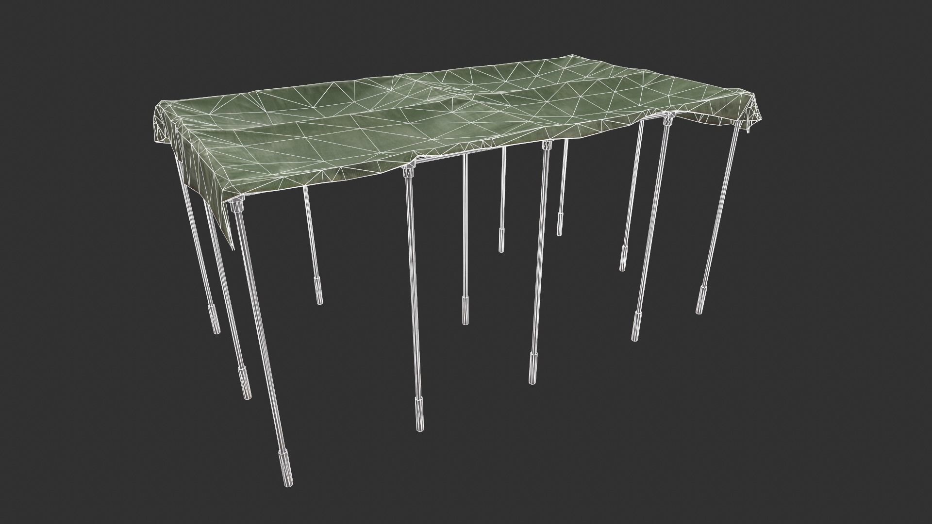Canopy table with cloth Low-poly 3D model_2
