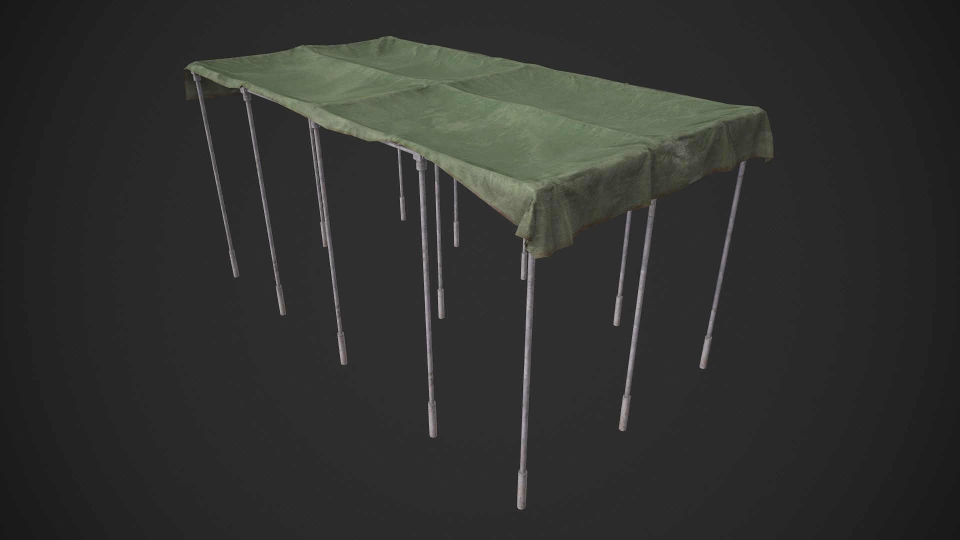 Canopy table with cloth Low-poly 3D model_3