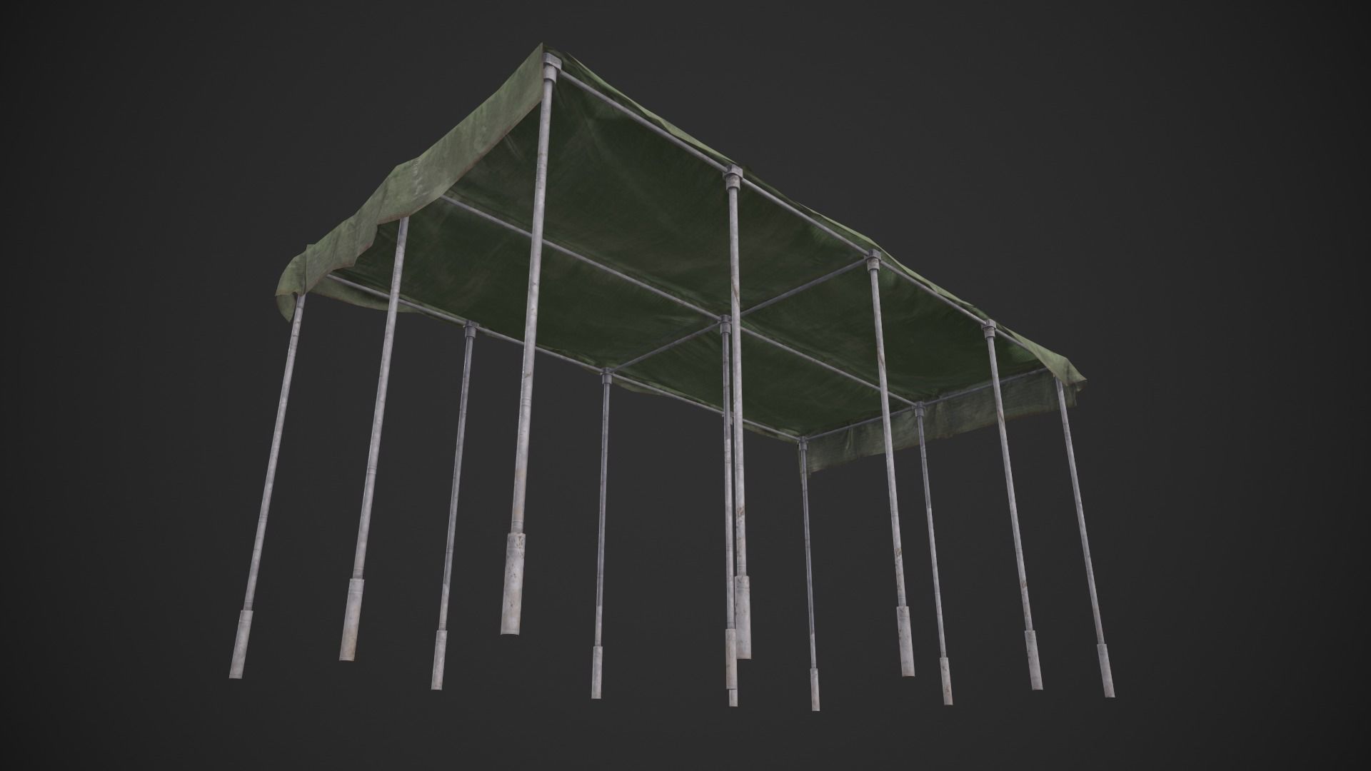 Canopy table with cloth Low-poly 3D model_9