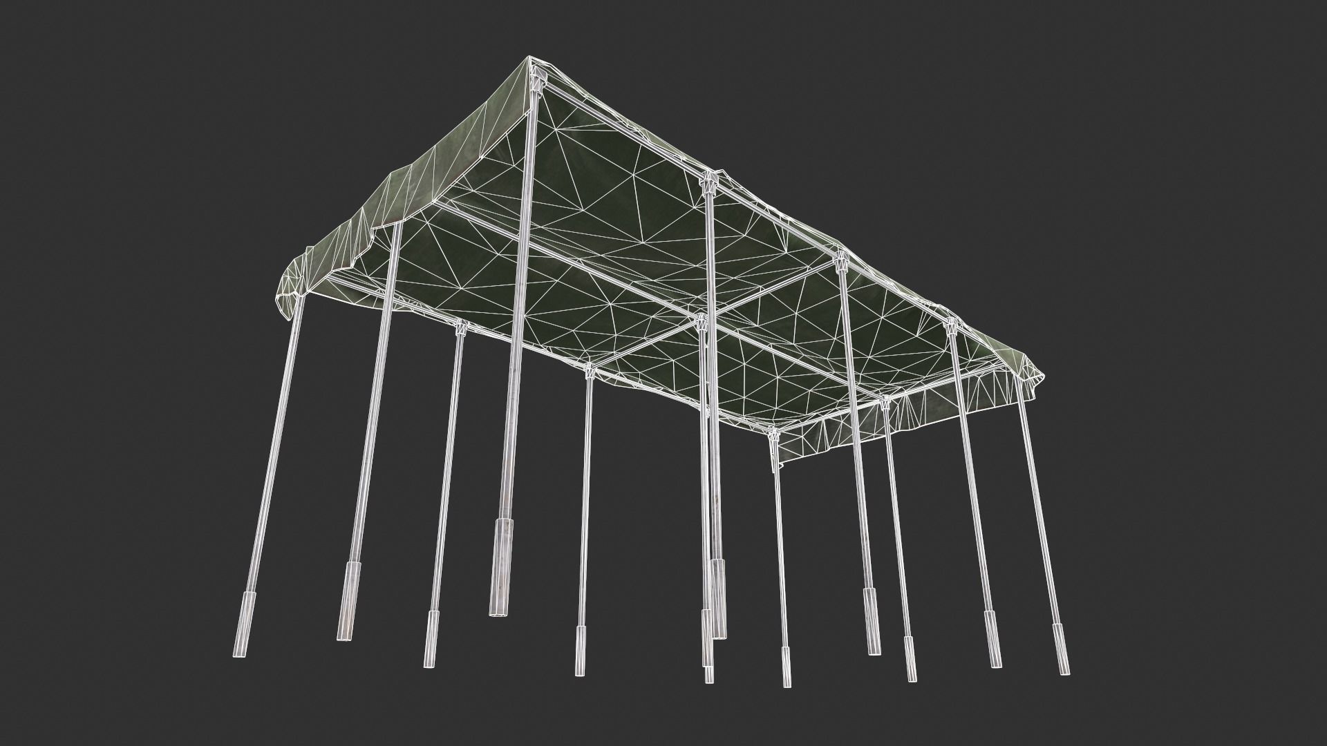 Canopy table with cloth Low-poly 3D model_10