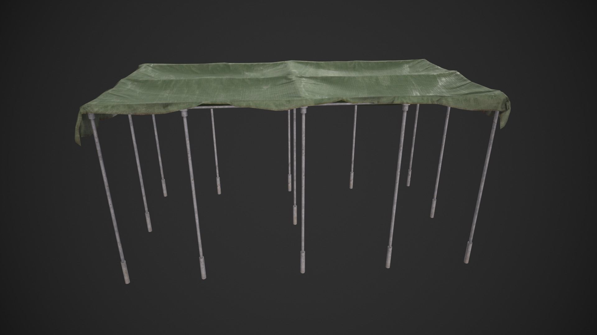 Canopy table with cloth Low-poly 3D model_5