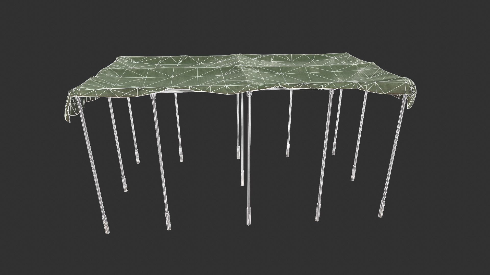 Canopy table with cloth Low-poly 3D model_6
