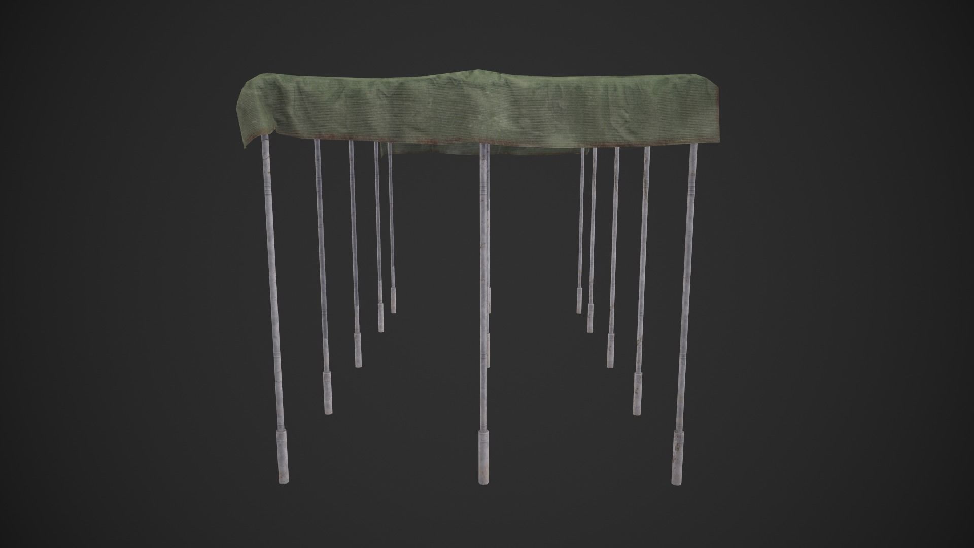 Canopy table with cloth Low-poly 3D model_7