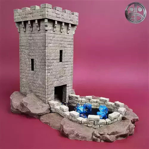 Square Medieval Dice Tower 3D print model