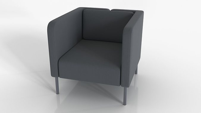 Armchair lounge chair 3D model 6