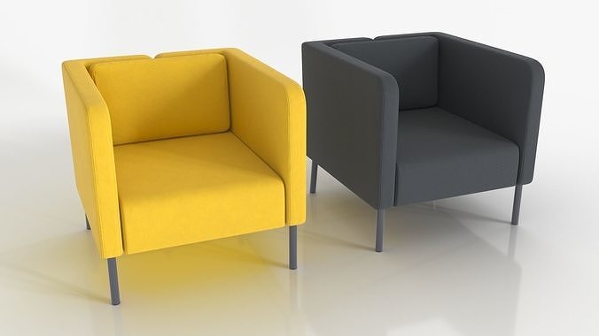 Armchair lounge chair 3D model 2
