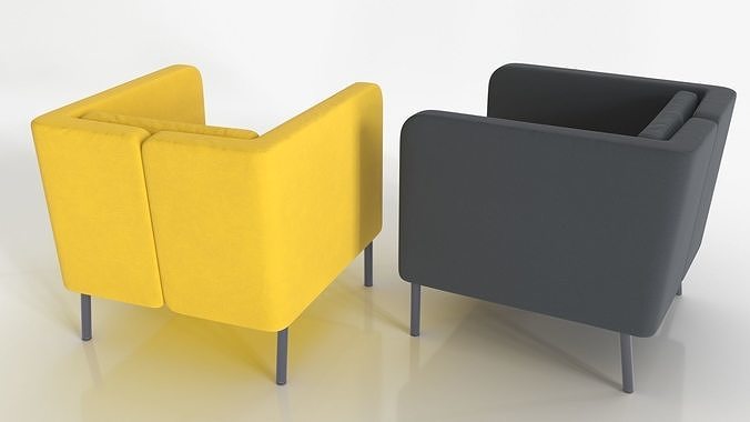 Armchair lounge chair 3D model 4