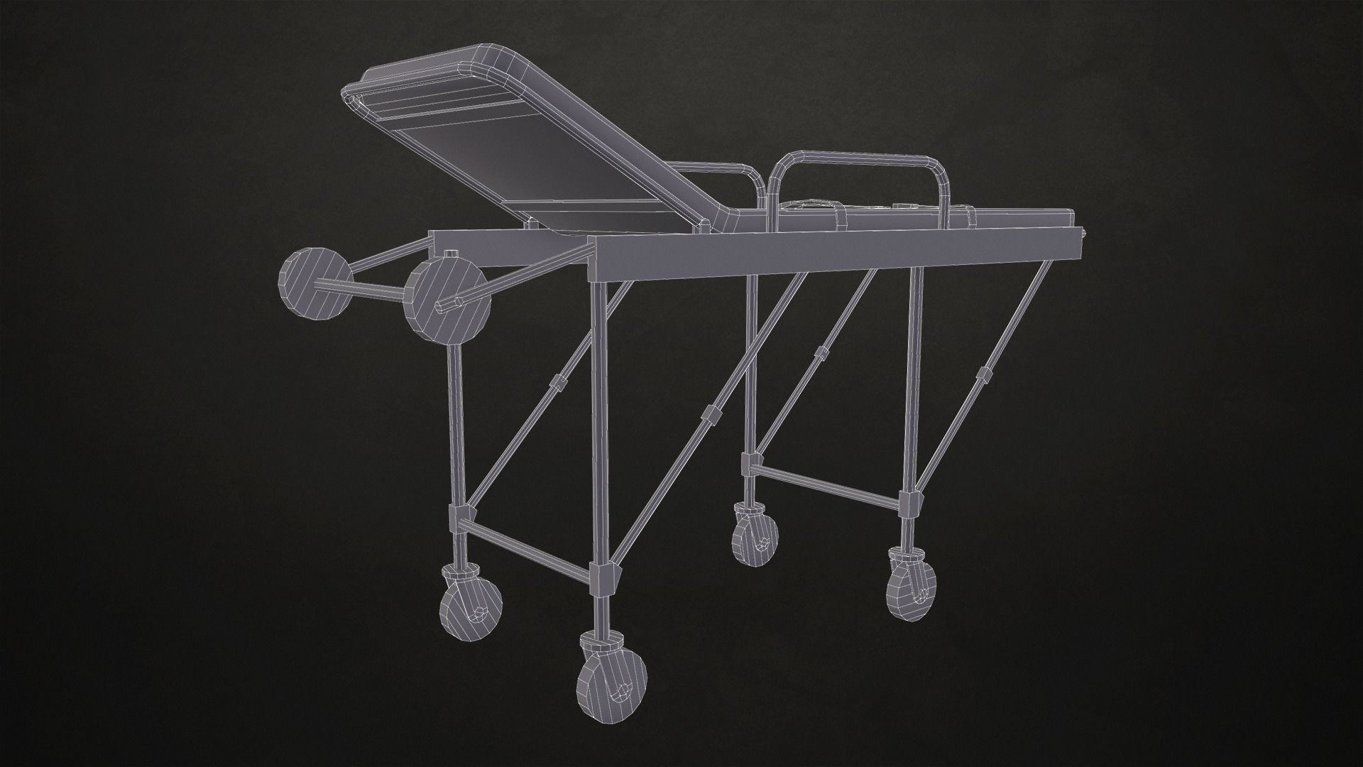 Ambulance Stretcher Low-poly 3D model_13