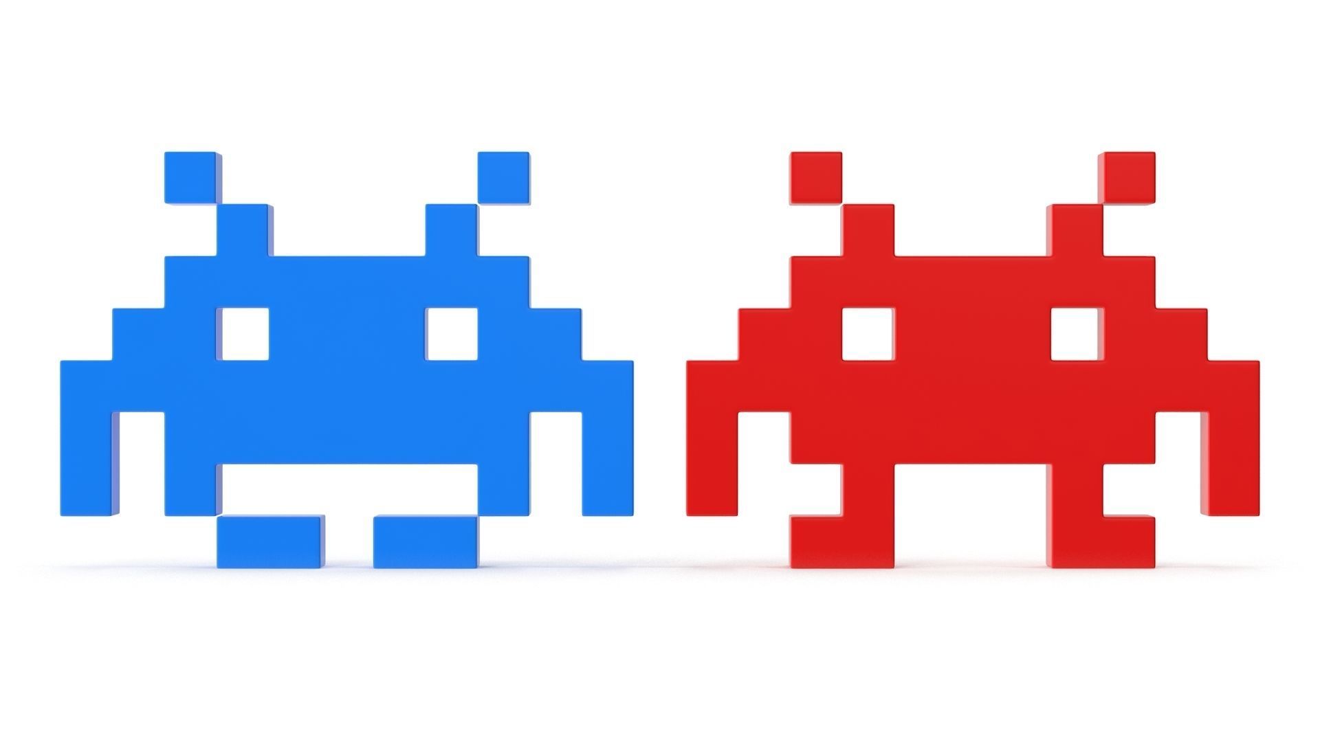 Space Invaders Low-poly 3D model_1