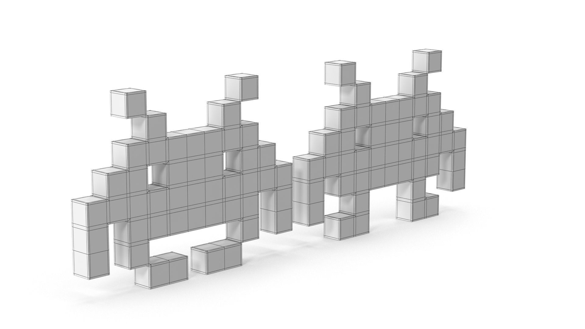 Space Invaders Low-poly 3D model_7