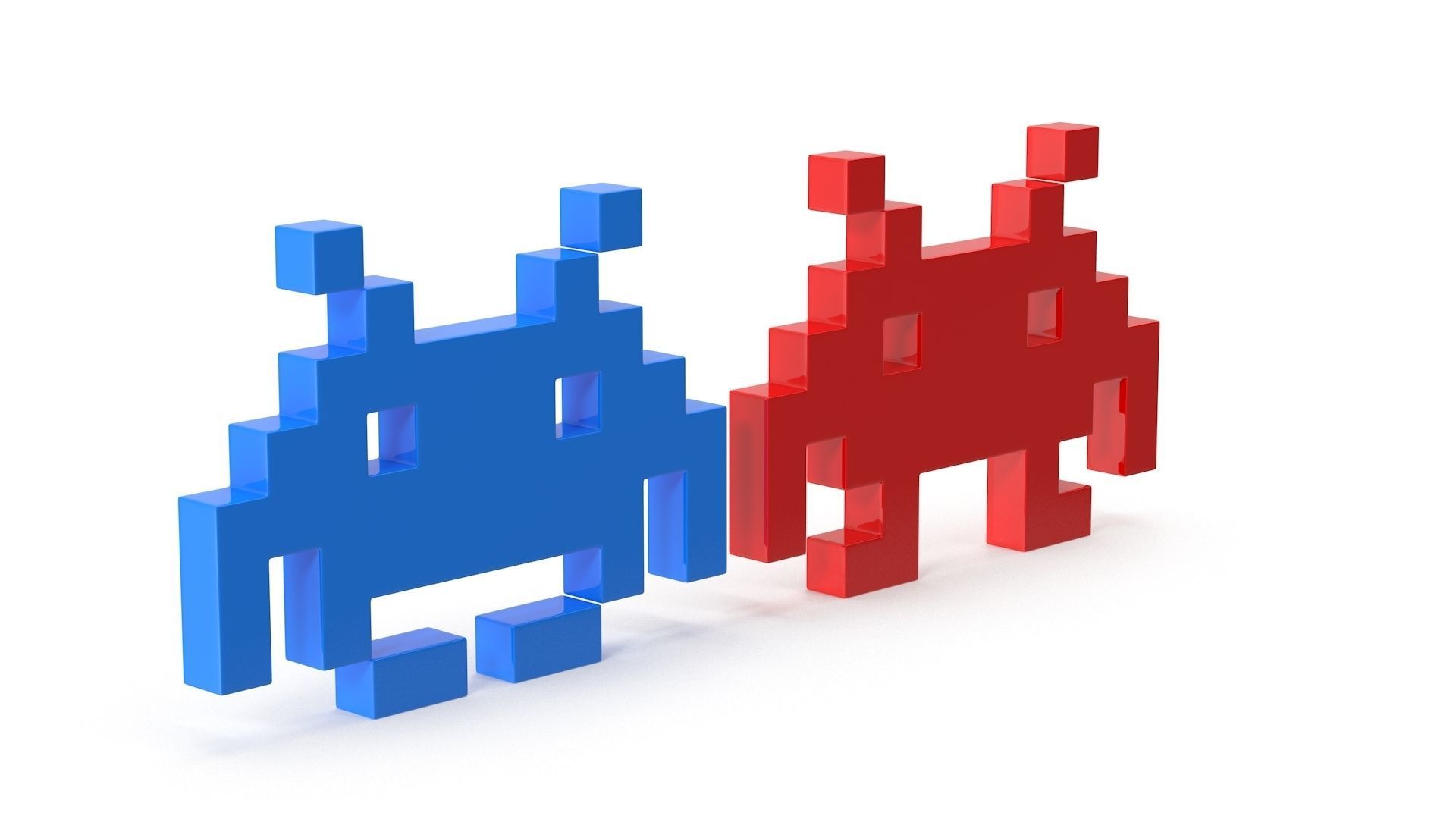 Space Invaders Low-poly 3D model_3