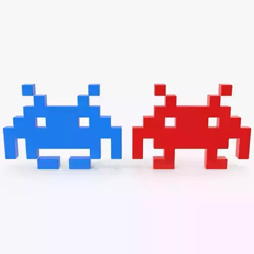 Space Invaders Low-poly 3D model