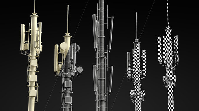 110 Rooftops props Low-poly 3D model 6