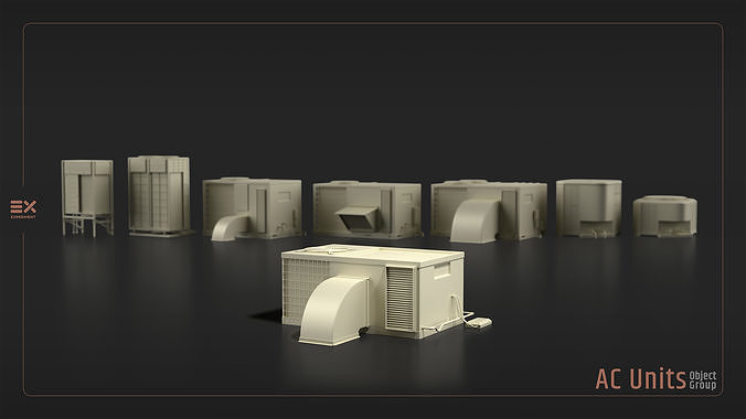 110 Rooftops props Low-poly 3D model 7