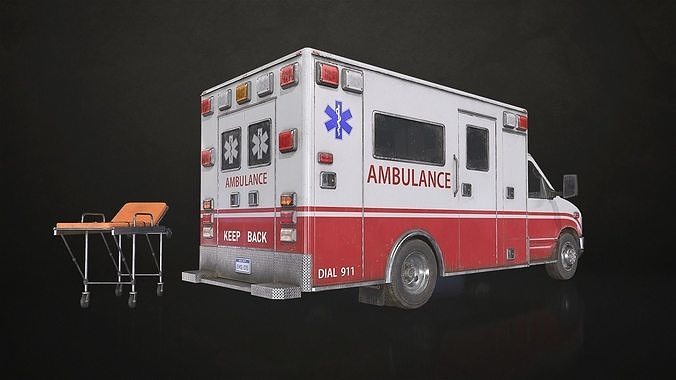 Ambulance Type 3 - V1 Low-poly 3D model 3