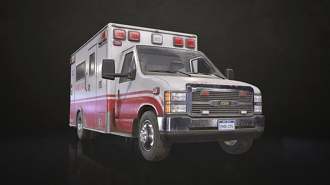 Ambulance Type 3 - V1 Low-poly 3D model 4