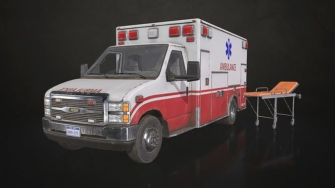 Ambulance Type 3 - V1 Low-poly 3D model 2