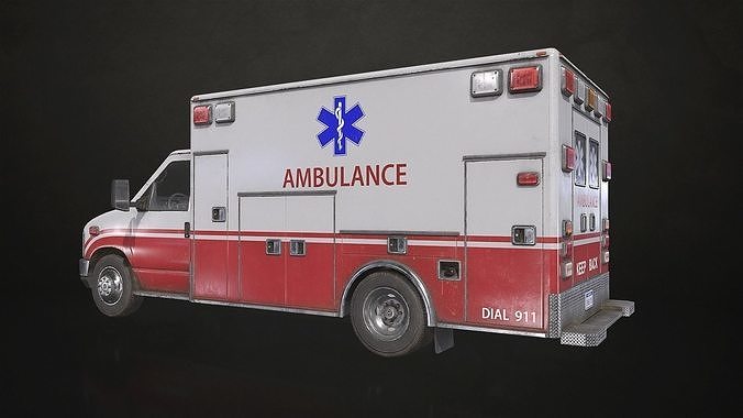 Ambulance Type 3 - V1 Low-poly 3D model 7