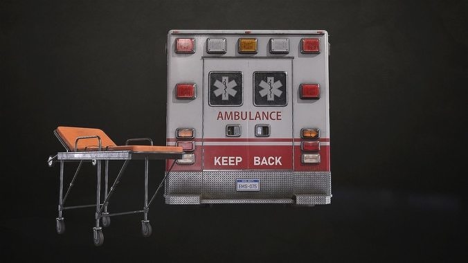 Ambulance Type 3 - V1 Low-poly 3D model 5