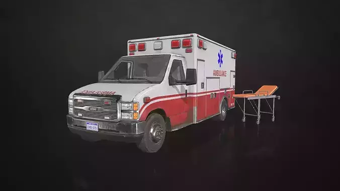 Ambulance Type 3 - V1 Low-poly 3D model