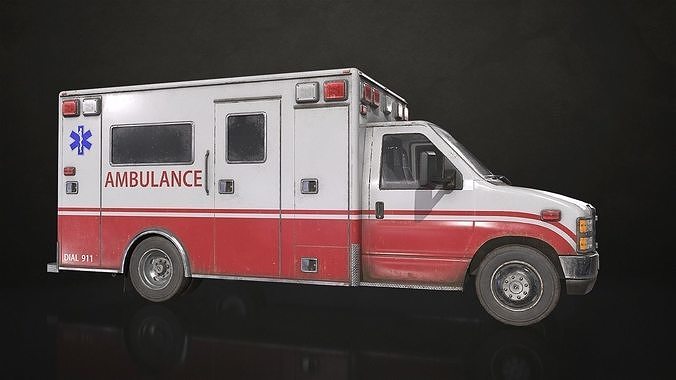 Ambulance Type 3 - V1 Low-poly 3D model 6