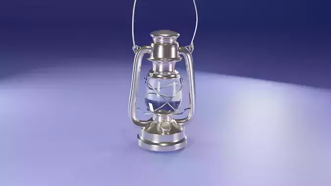Lantern 3D model silver