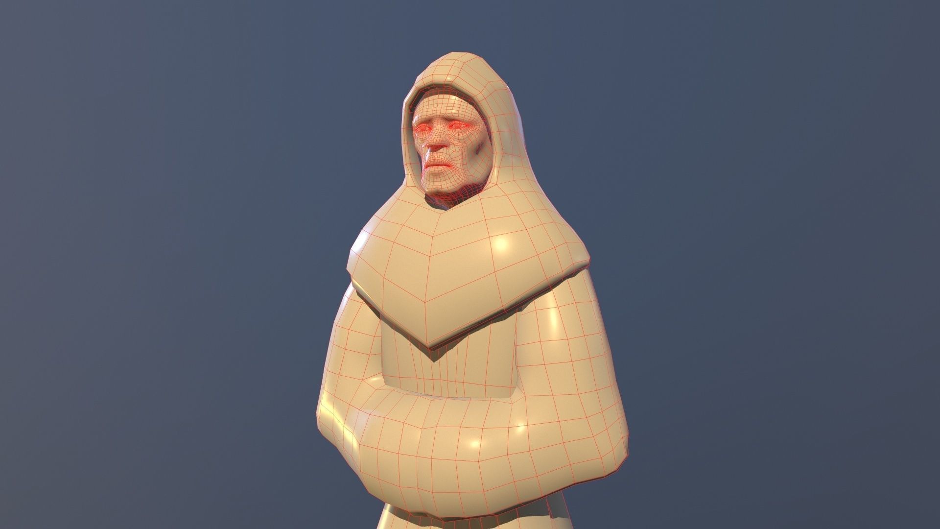 TimeStatue golden statue Low-poly 3D model_20