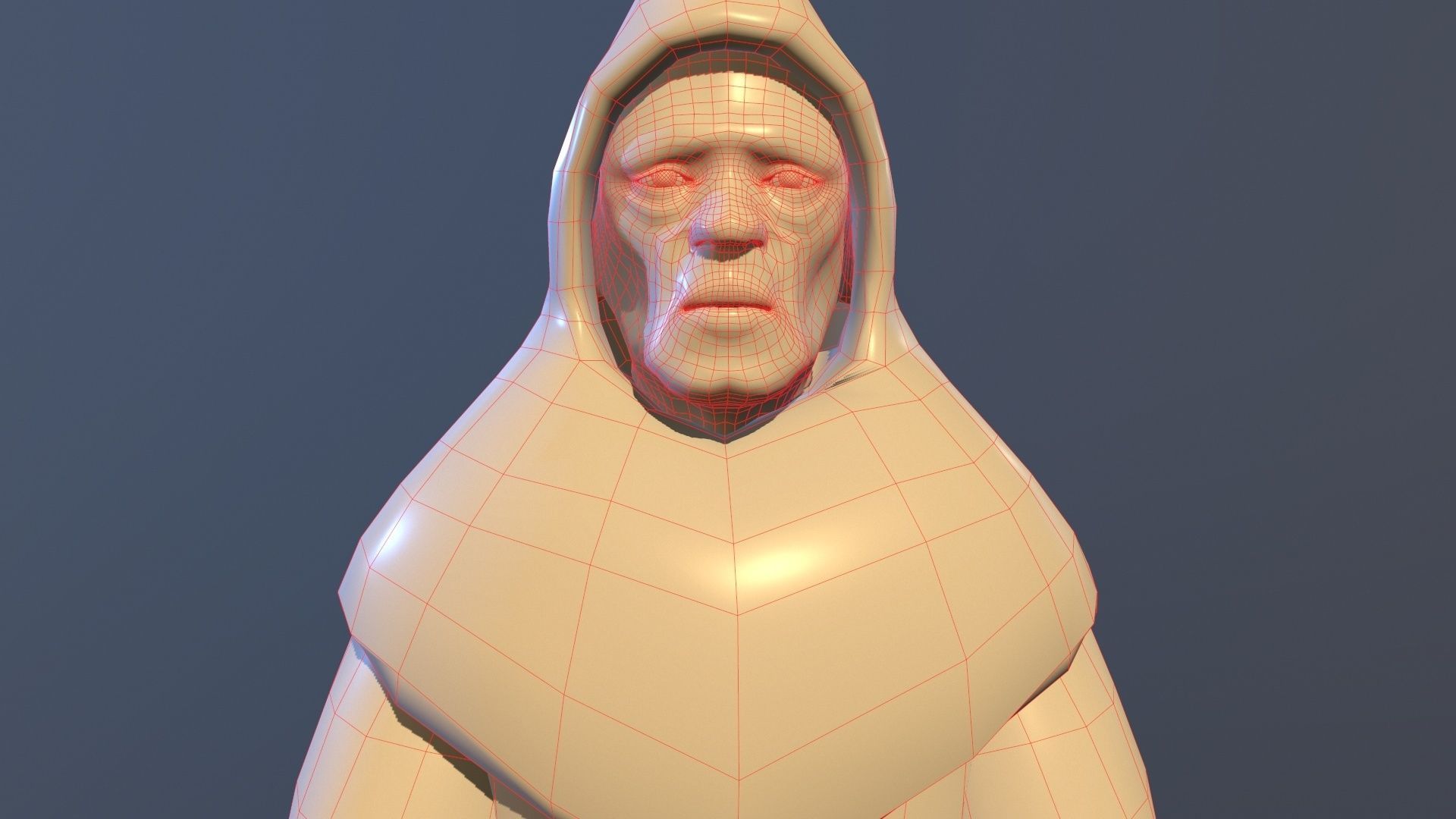 TimeStatue golden statue Low-poly 3D model_19