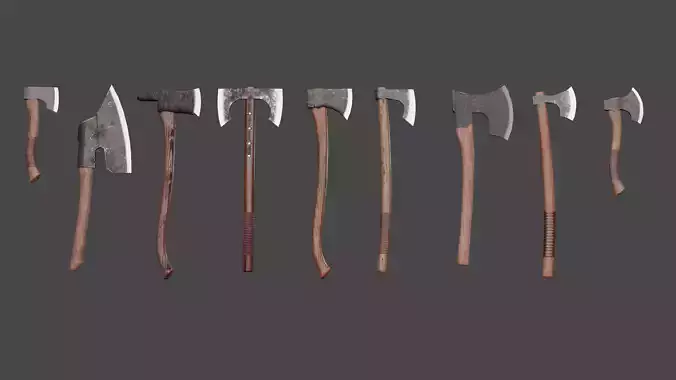 Forged axe pack 3D Model Collection