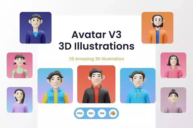 Avatar V3 3D Render Illustration 3D model