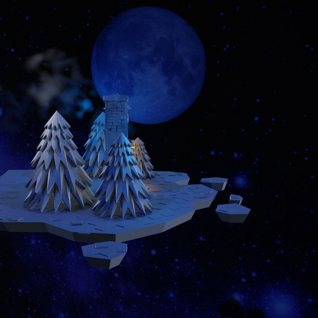 Cartoon Castle Low-poly 3D model_5