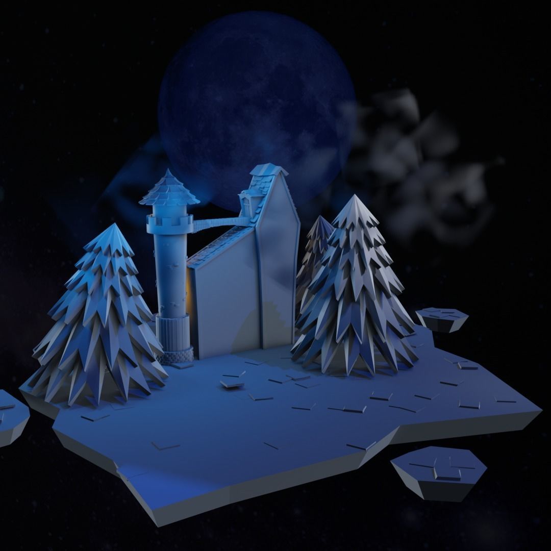 Cartoon Castle Low-poly 3D model_12