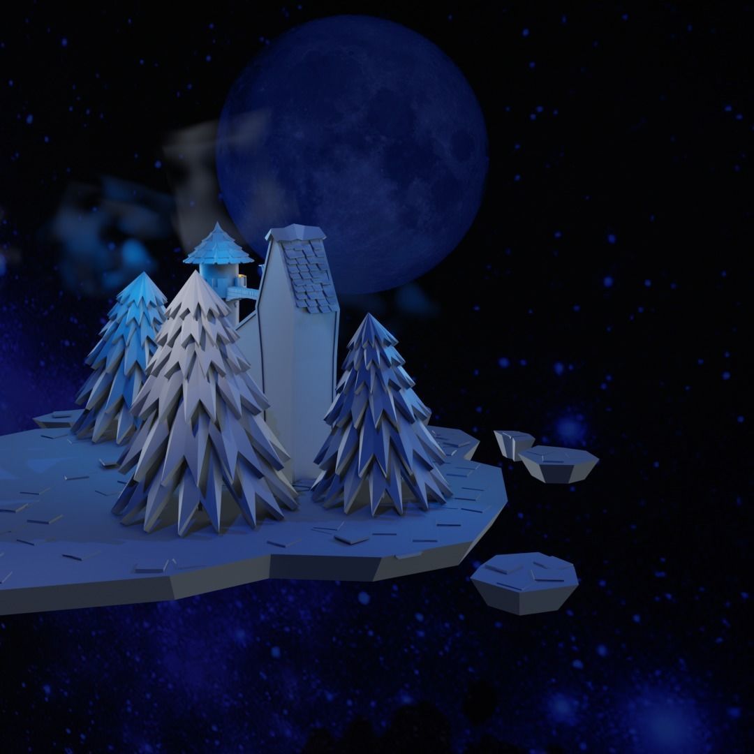 Cartoon Castle Low-poly 3D model_7