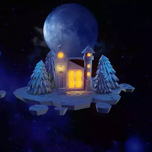 Cartoon Castle Low-poly 3D model Cartoon Castle Low-poly 3D model