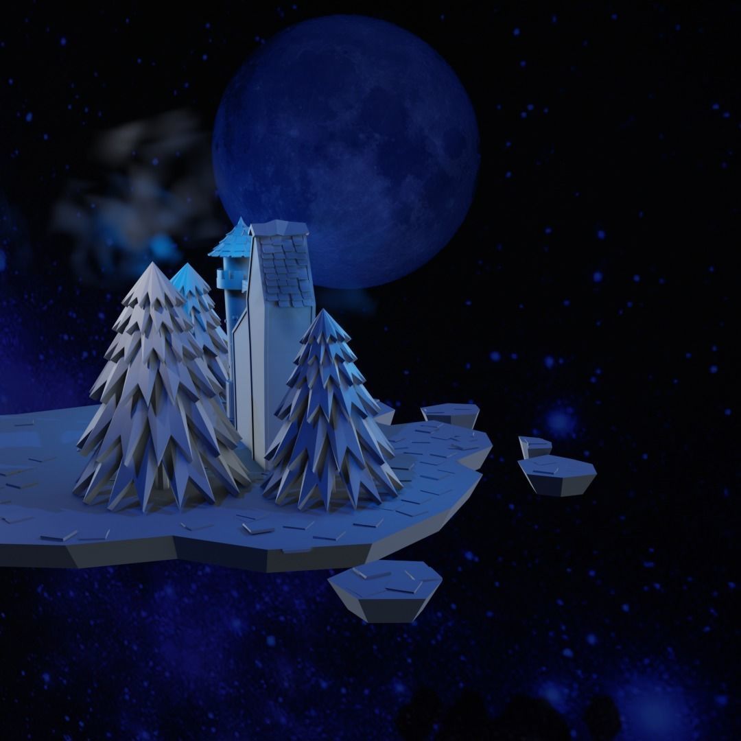 Cartoon Castle Low-poly 3D model_6