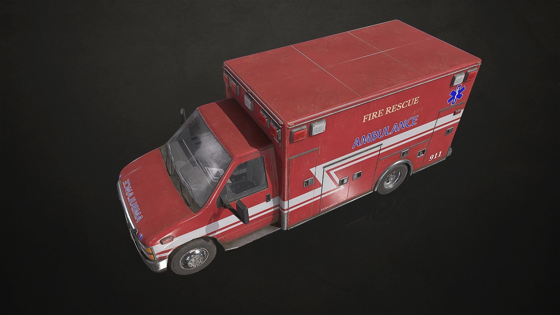 Ambulance Type 3 - V2 Low-poly 3D model_8