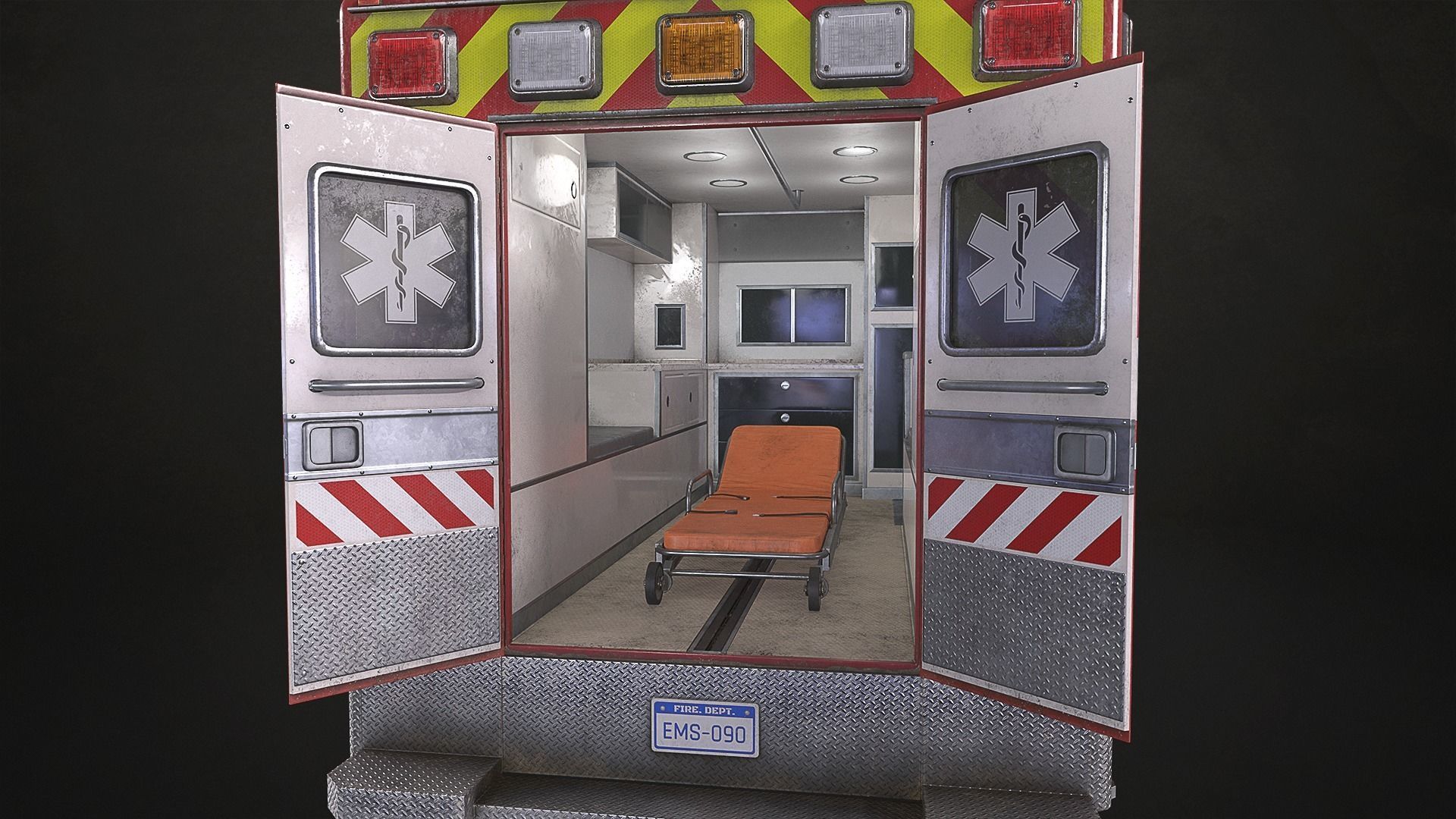Ambulance Type 3 - V2 Low-poly 3D model_10