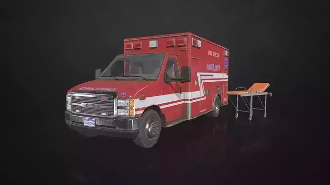 Ambulance Type 3 - V2 Low-poly 3D model