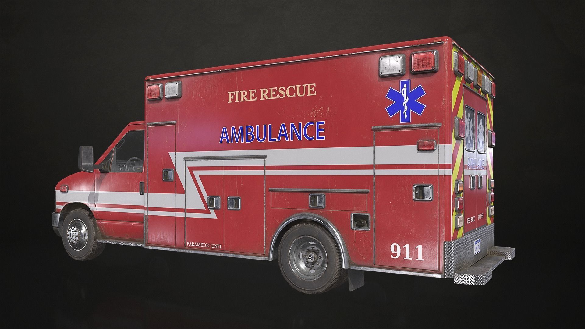 Ambulance Type 3 - V2 Low-poly 3D model_7