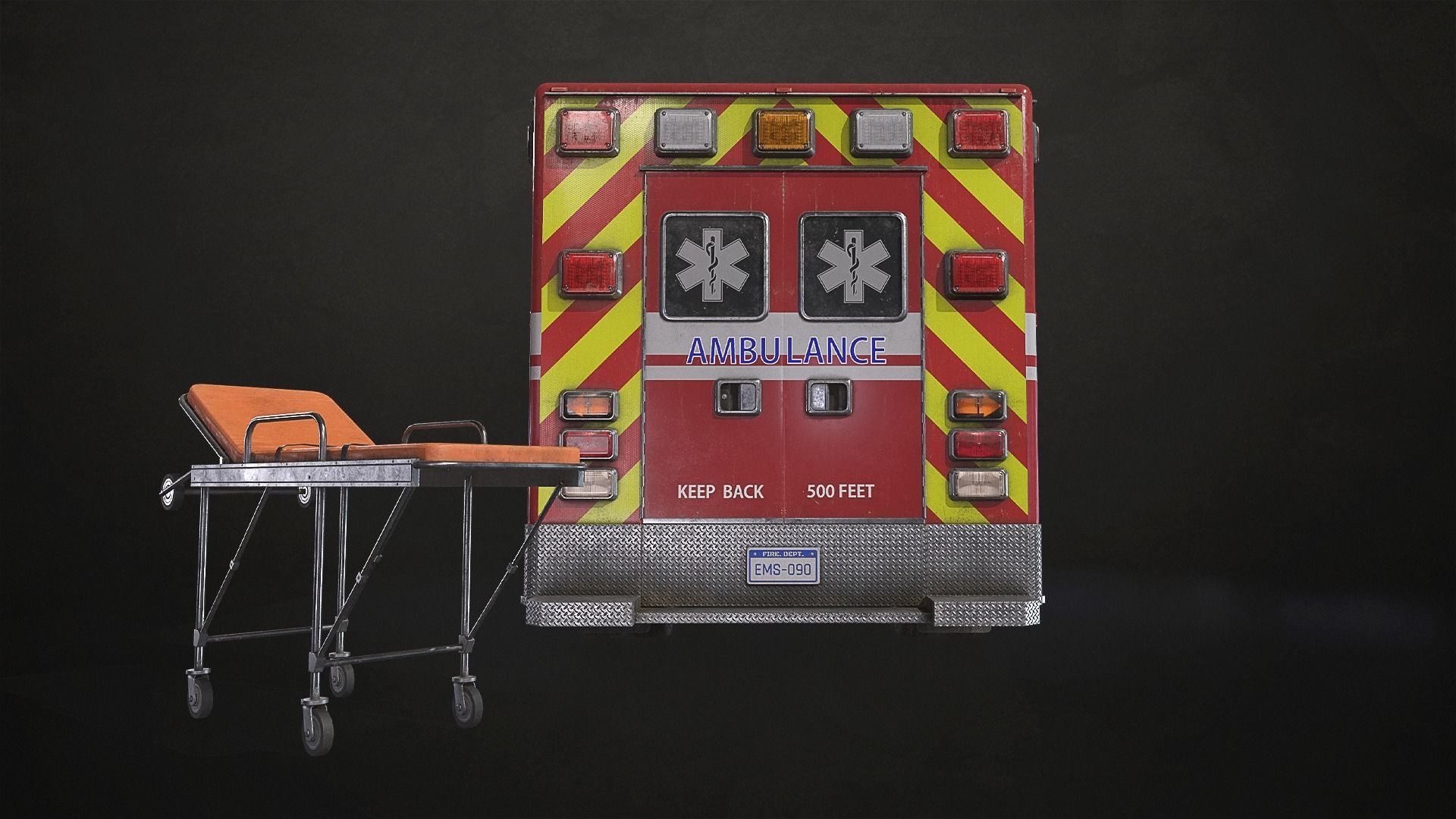 Ambulance Type 3 - V2 Low-poly 3D model_5