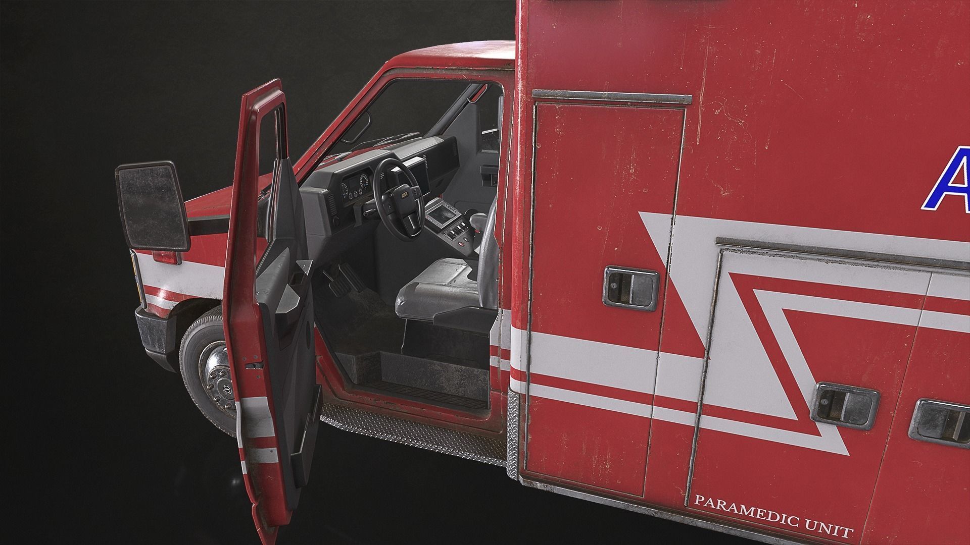 Ambulance Type 3 - V2 Low-poly 3D model_9