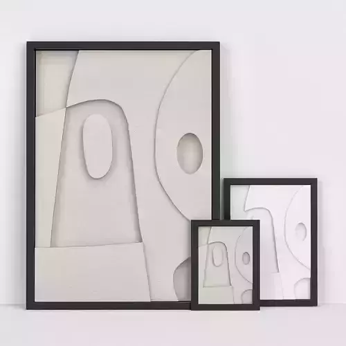 Moon3 abstract framed art