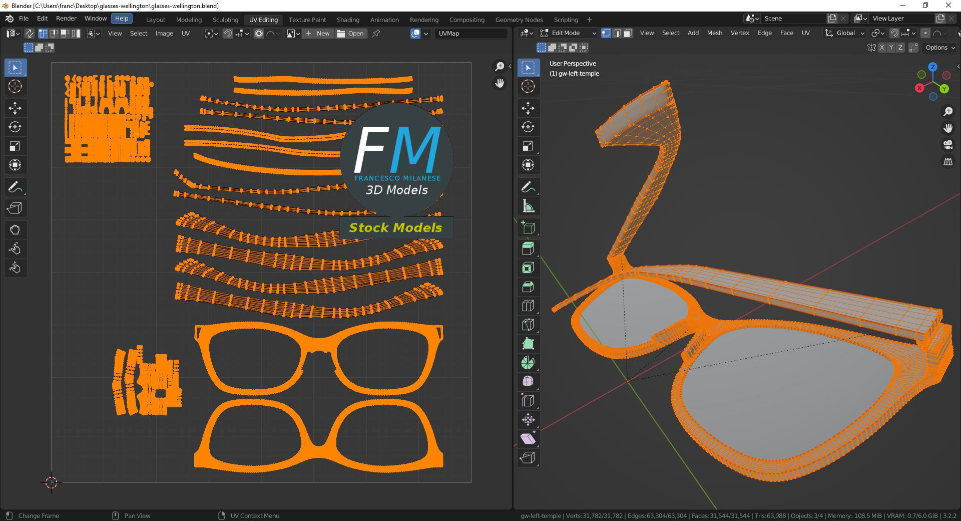 Glasses Wellington 3D model_10
