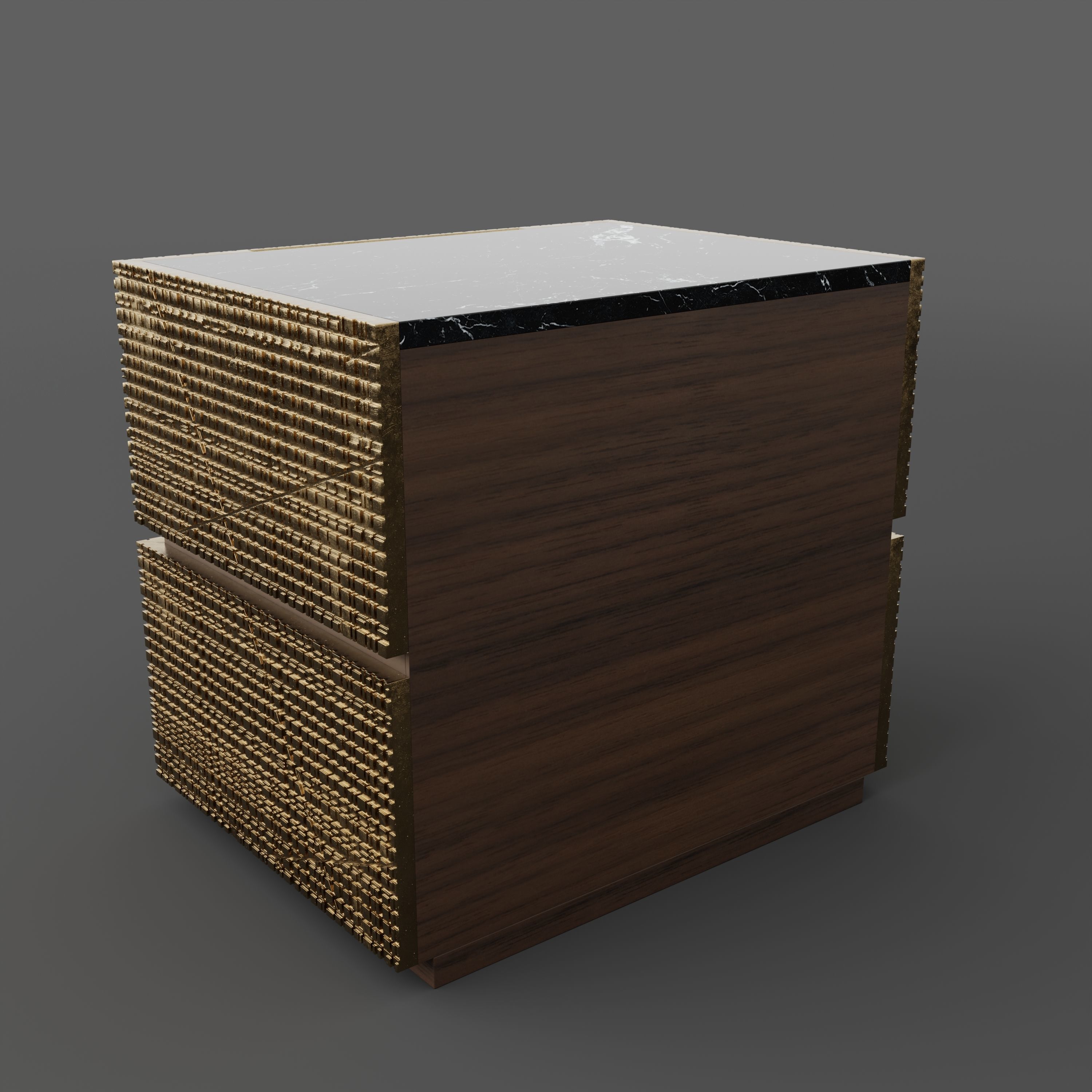 BD 06 Bedside Table with interior designed by Bartoli Design 3D model_2