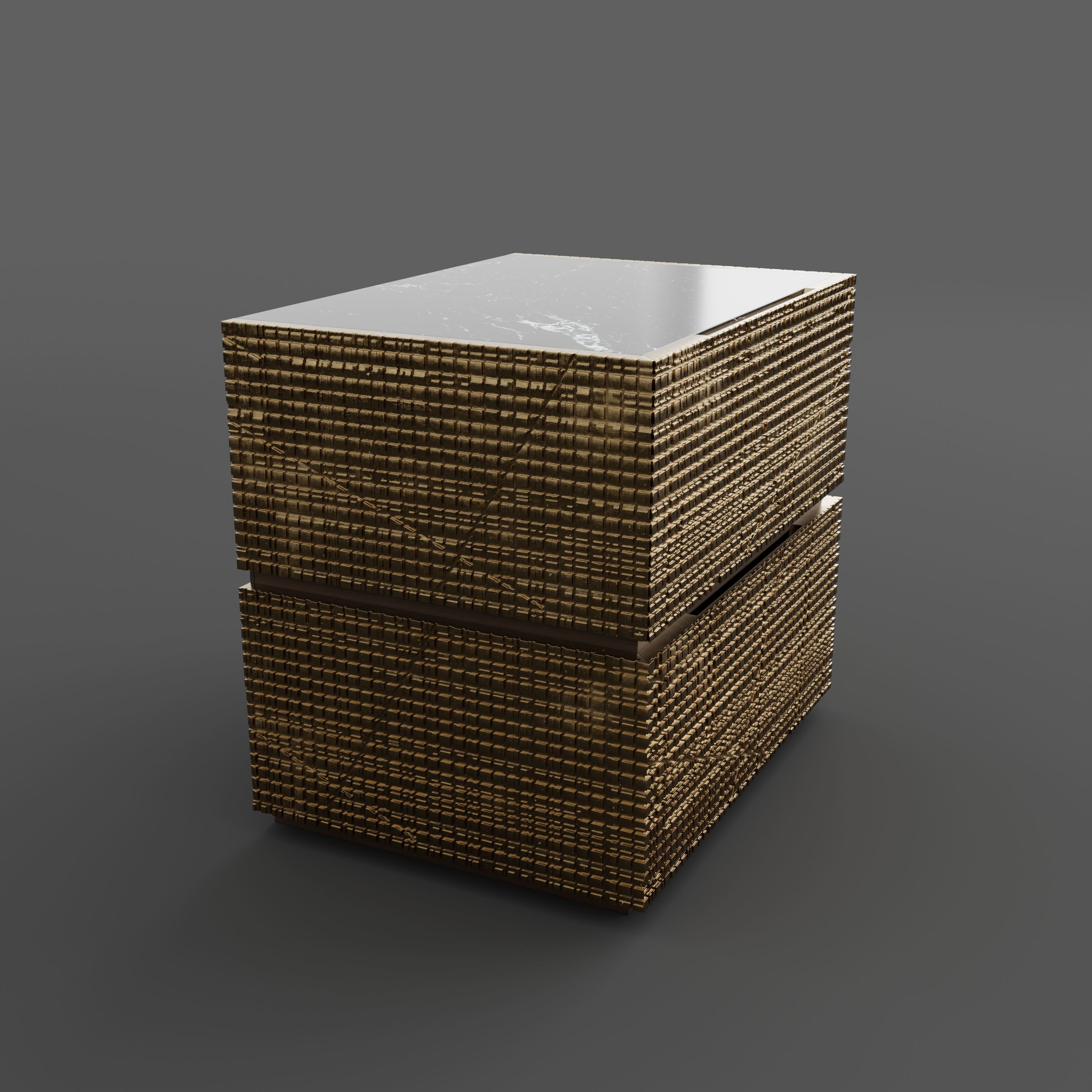 BD 06 Bedside Table with interior designed by Bartoli Design 3D model_1