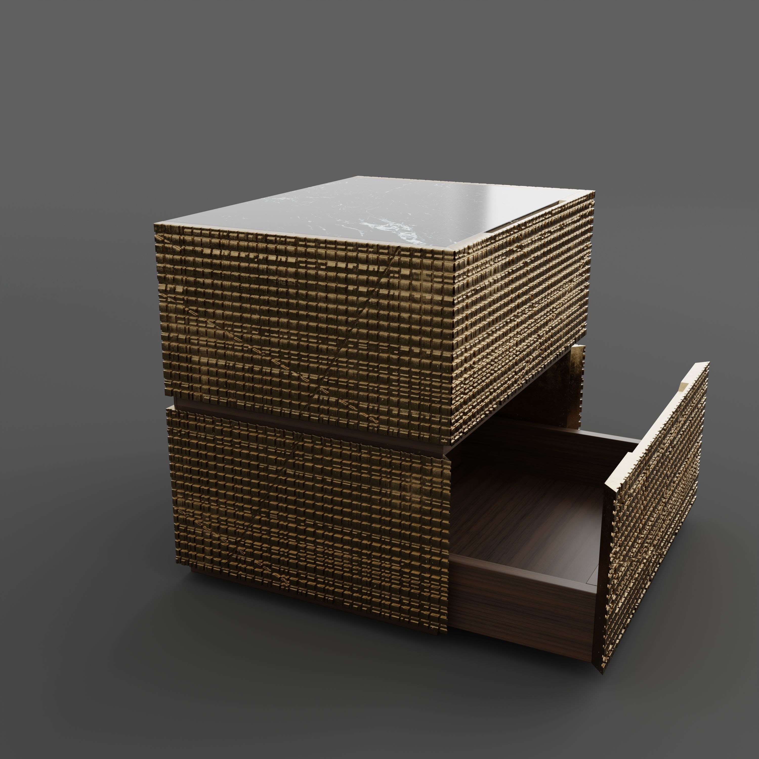 BD 06 Bedside Table with interior designed by Bartoli Design 3D model_3